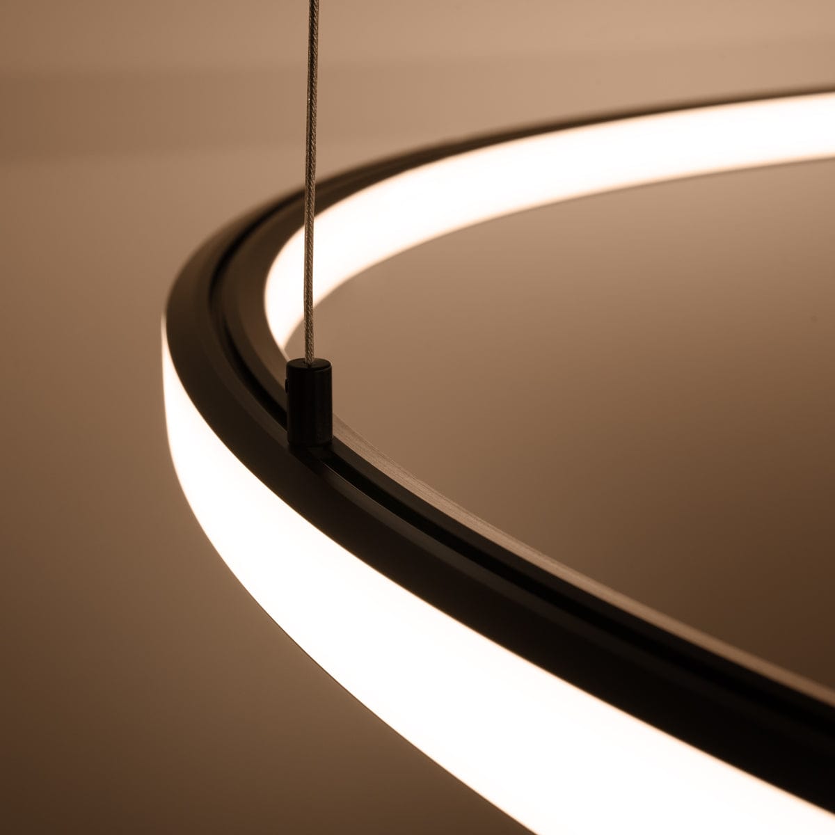 Sollux Lighting RISA LED Chandelier - 80 Black - 3000K Warm Light - Modern Minimalist Ring Design - Energy-Efficient with 5-Year Warranty