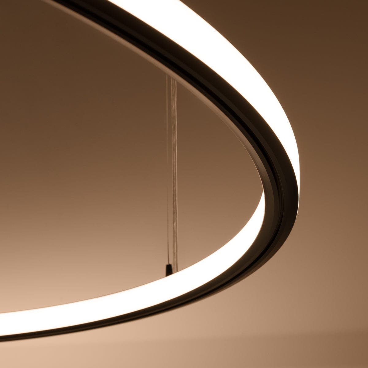 Sollux Lighting RISA LED Chandelier - 80 Black - 3000K Warm Light - Modern Minimalist Ring Design - Energy-Efficient with 5-Year Warranty
