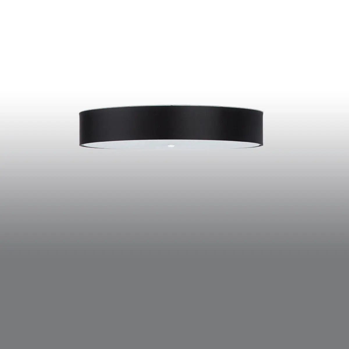 Sollux Lighting SKALA Ceiling Light - Black Finish - 80cm Minimalist Design - Steel Glass Fabric - E27 Bulb Compatible - Modern Home Lighting