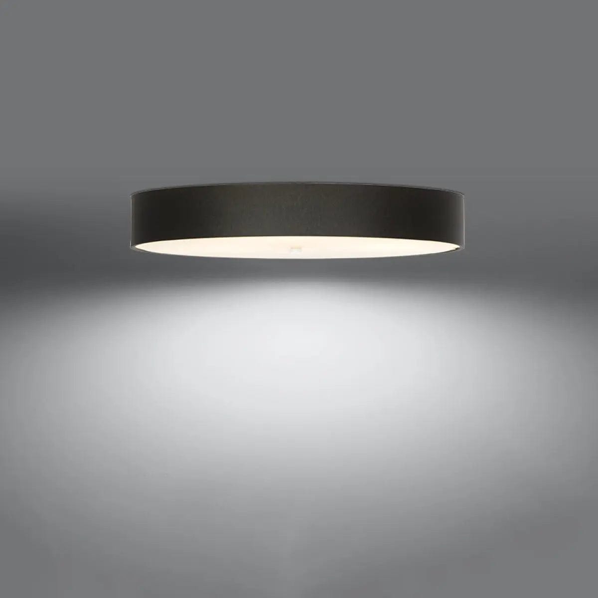 Sollux Lighting SKALA Ceiling Light - Black Finish - 90cm Minimalist Design - Steel Glass Fabric - E27 Bulb Compatible - Modern Home Lighting