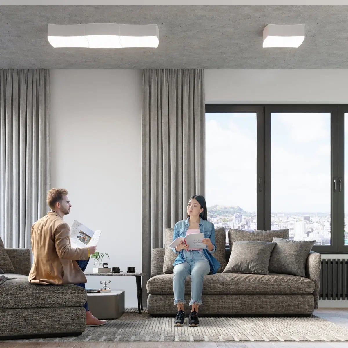 Sollux Lighting SQUARE Ceiling Lamp 3 White - Modern Minimalist Design - Replaceable Bulb - Durable Lighting for Kitchen Living Room Hallway - 5-Year Warranty