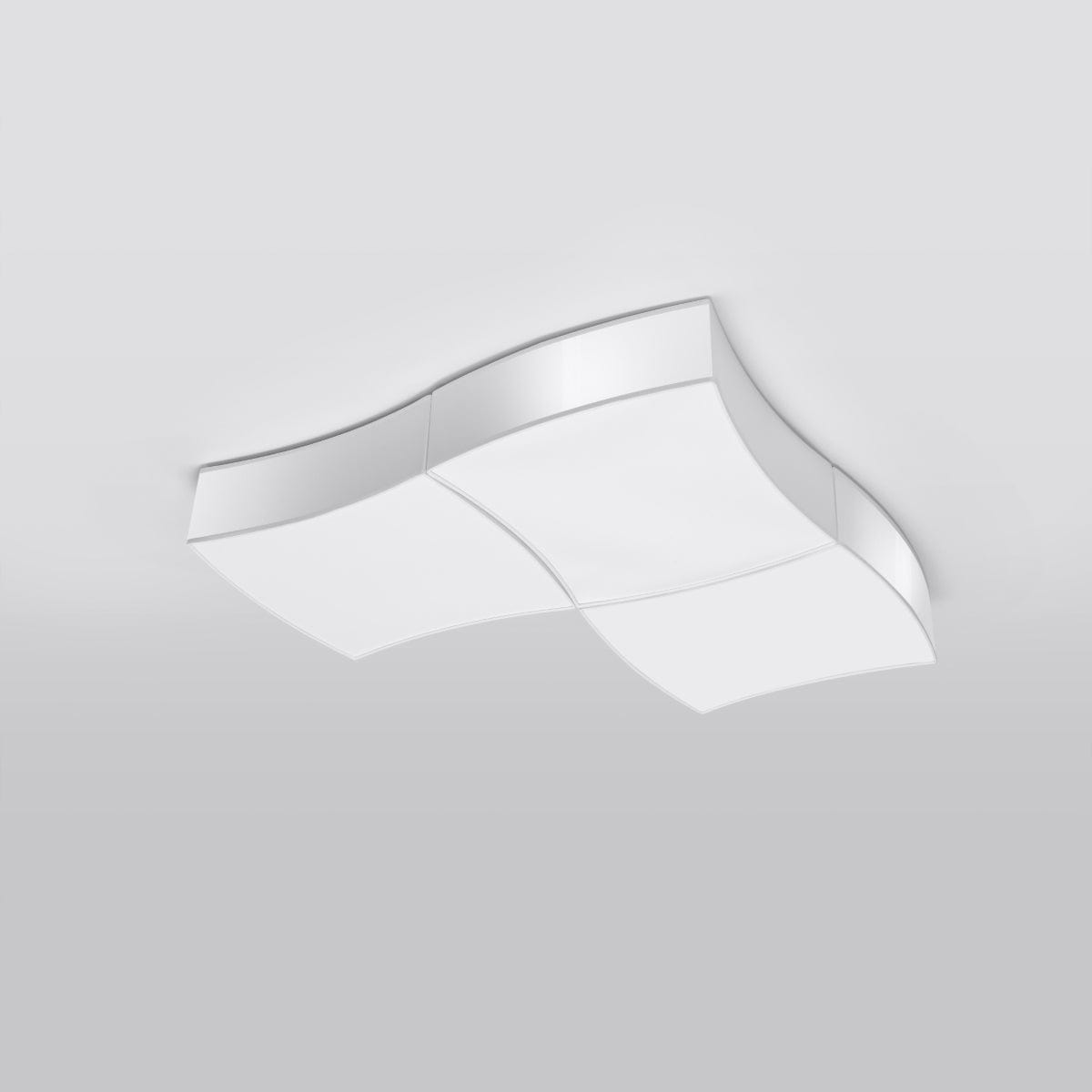 Sollux Lighting SQUARE Ceiling Lamp 3 White - Modern Minimalist Design - Replaceable Bulb - Durable Lighting for Kitchen Living Room Hallway - 5-Year Warranty