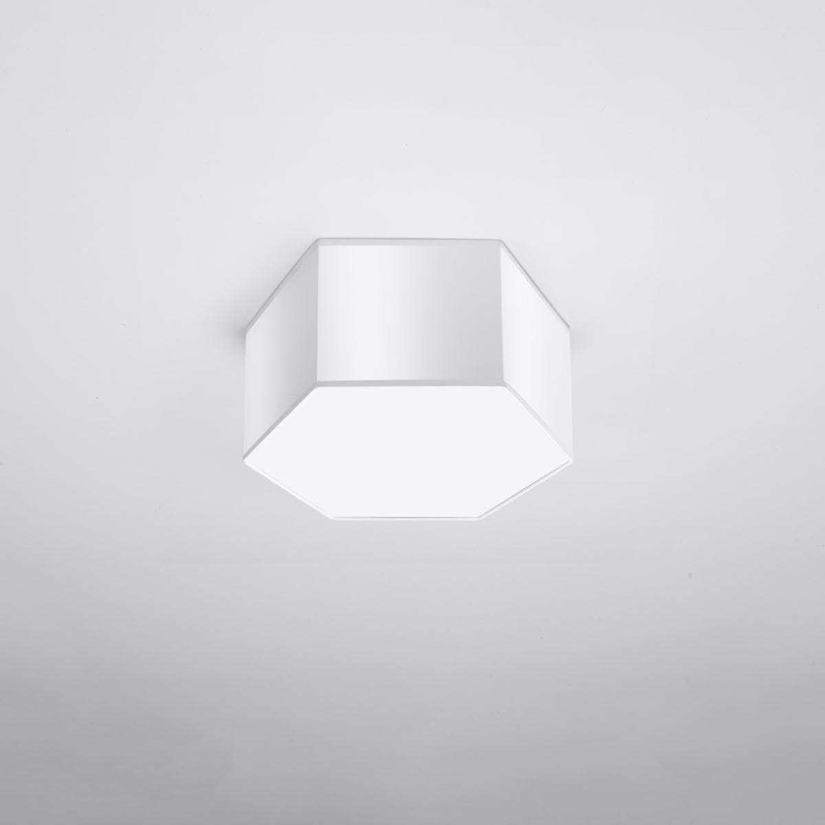 Sollux Lighting SUNDE Ceiling Lamp 15 White - Modern Hexagonal Design - Warm Ambient Glow - Replaceable LED Bulb - Easy Surface Mount - Ideal for Any Room Decor