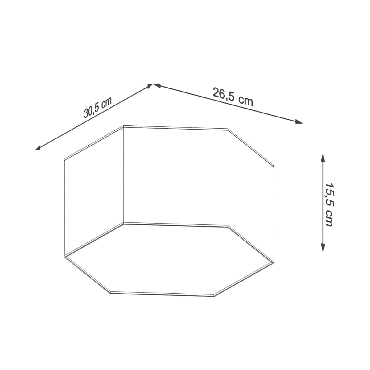 Sollux Lighting SUNDE Ceiling Lamp 15 White - Modern Hexagonal Design - Warm Ambient Glow - Replaceable LED Bulb - Easy Surface Mount - Ideal for Any Room Decor