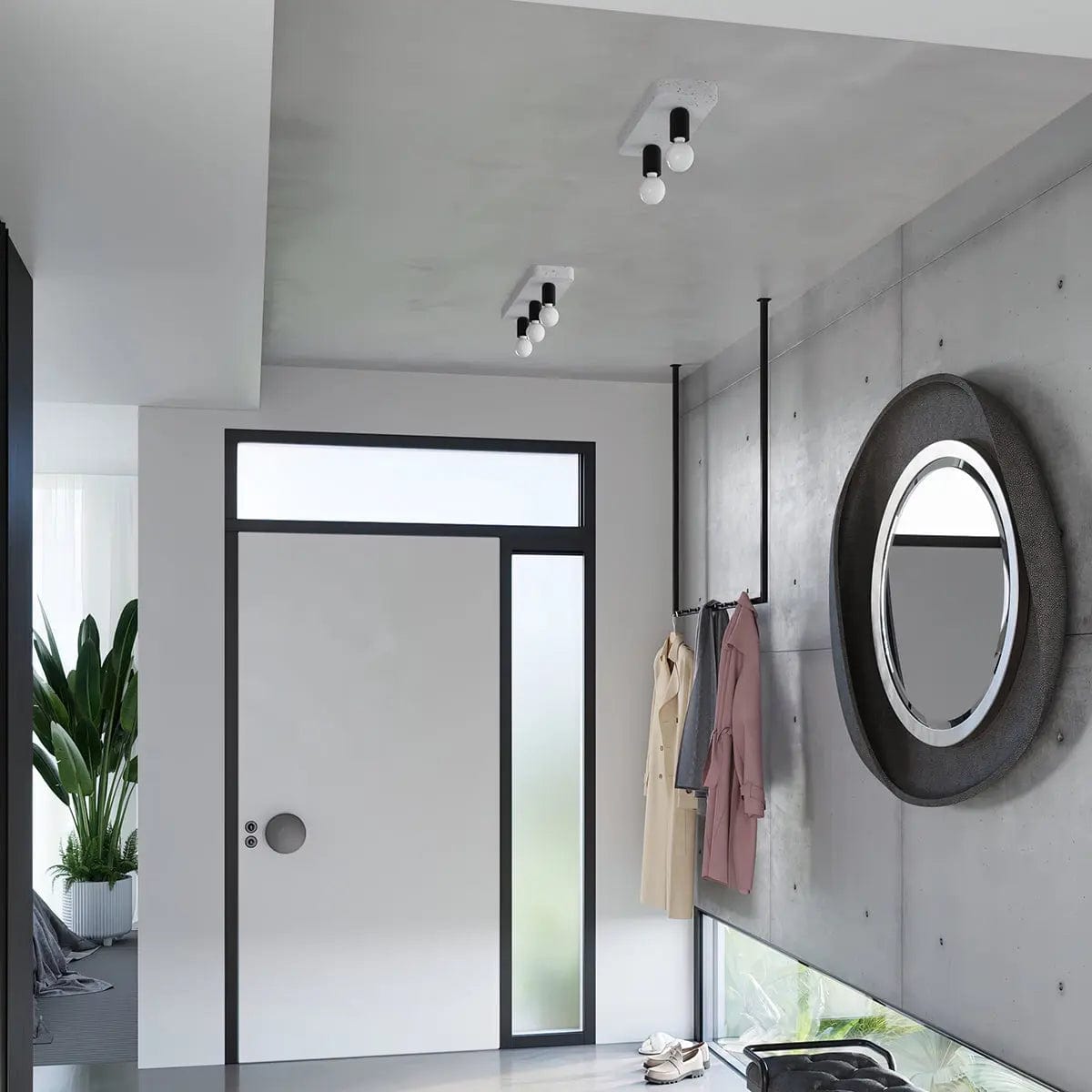 Sollux Lighting TAVO Ceiling Lamp 1-Light - Modern Concrete Design - Industrial Minimalist Style - Elegant & Durable - Ideal for Living Rooms, Kitchens & Hallways