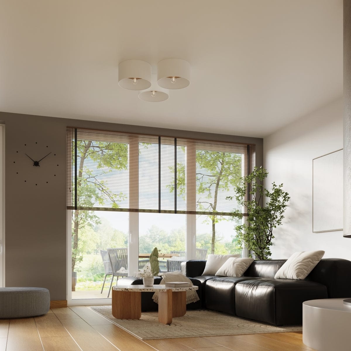 Sollux Lighting TELESTO Ceiling Lamp White/Light Brown - Minimalist Modern Design - LED Compatible - Elegant & Cozy Lighting for Living Room, Bedroom, Kitchen