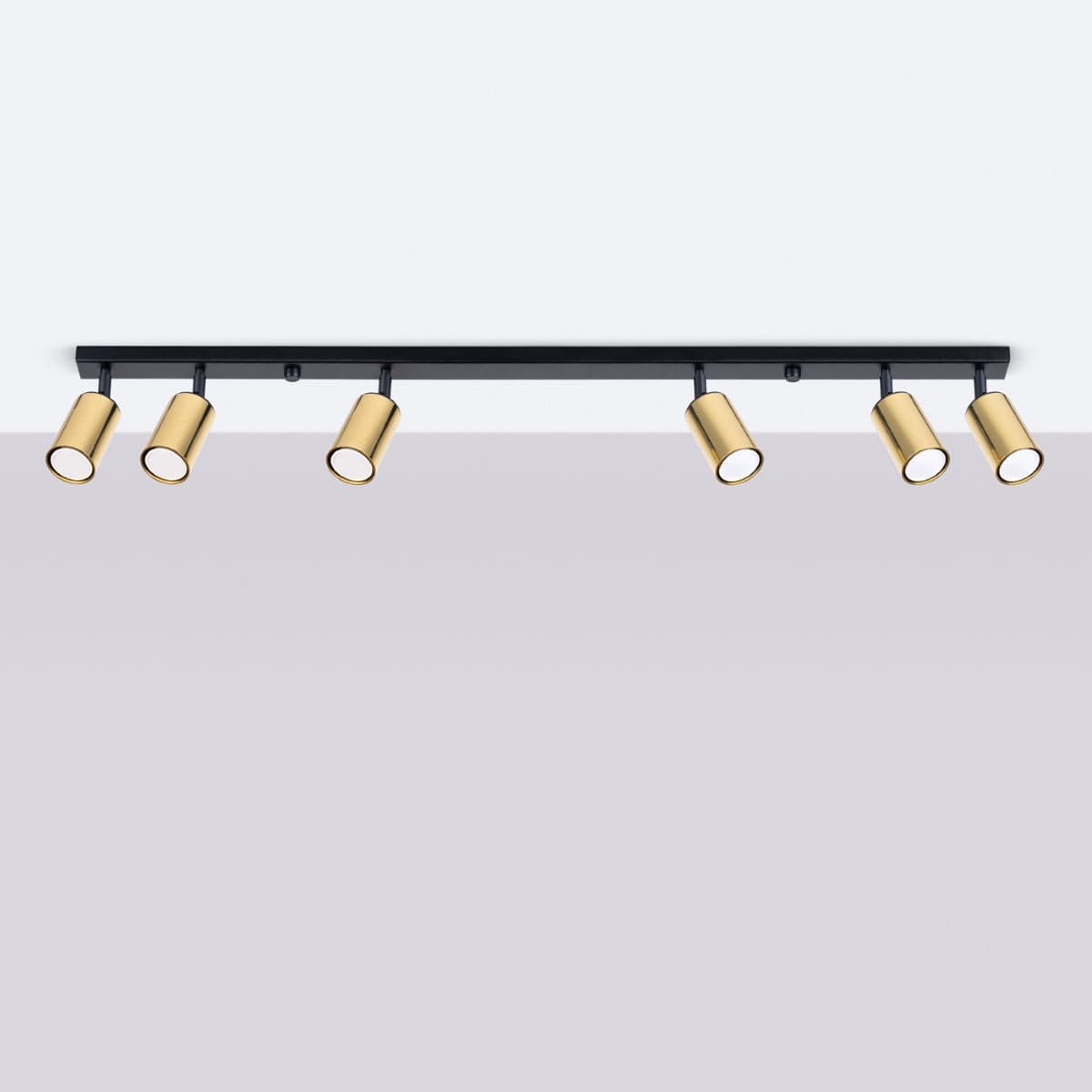 Sollux Lighting WINX 6 L Black-Gold Ceiling Lamp - Modern Minimalist Design - Six Adjustable Light Points - Durable Metal Build - E27 Bulb Compatible - Elegant Lighting