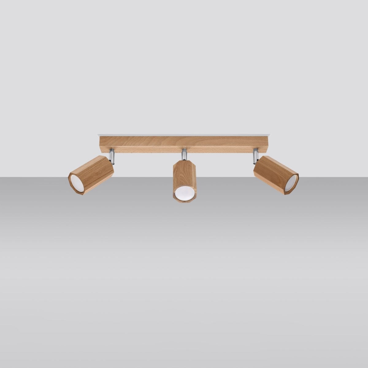 Sollux Lighting ZEKE 3 Oak Ceiling Lamp – Minimalist Wooden Design – Warm and Elegant Lighting – Perfect for Loft and Industrial Interiors – Adjustable Light Intensity