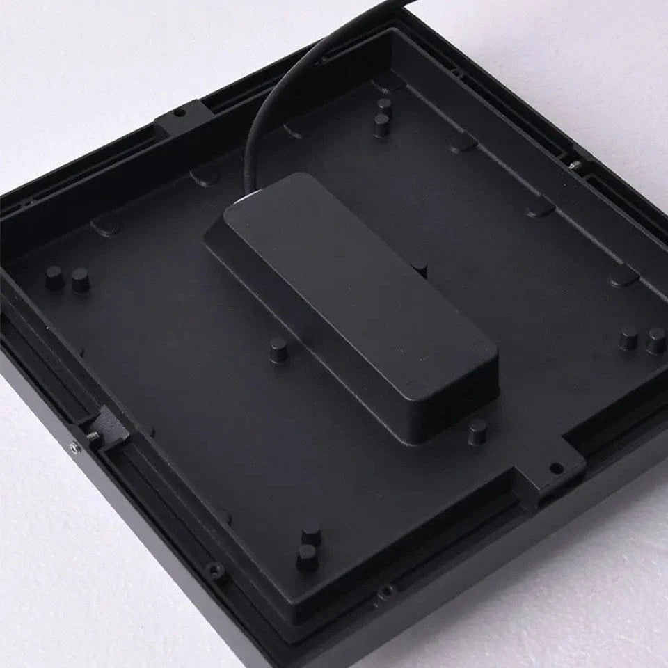 Verthara 10-Inch LED Flush Mount Ceiling Light Fixture – 20W Black Square Lamp for Indoor and Outdoor Use