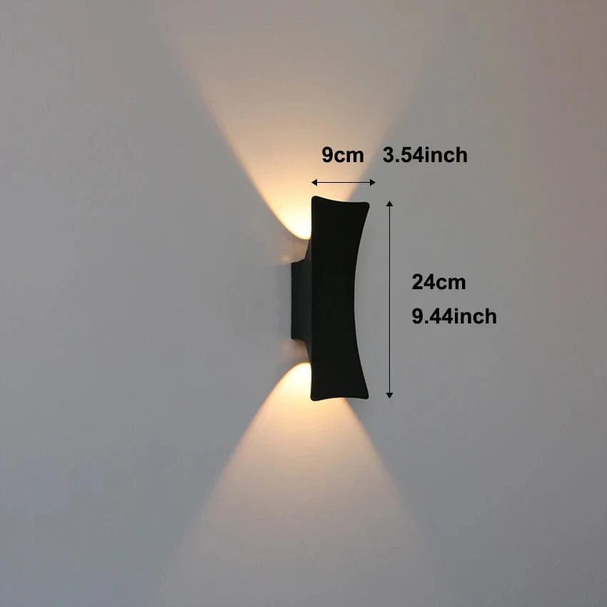 Verthara 12W Waterproof Outdoor Wall Light with Dual Up/Down Lighting for Gardens and Pathways - Aluminum Exterior Wall Lantern