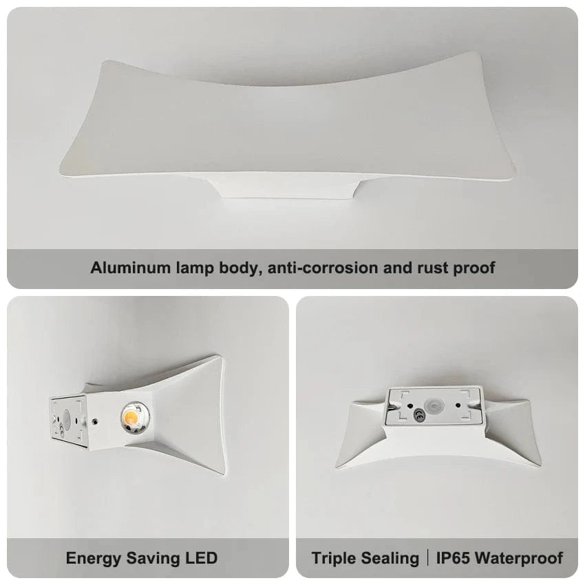 Verthara 12W Waterproof Outdoor Wall Light with Dual Up/Down Lighting for Gardens and Pathways - Aluminum Exterior Wall Lantern