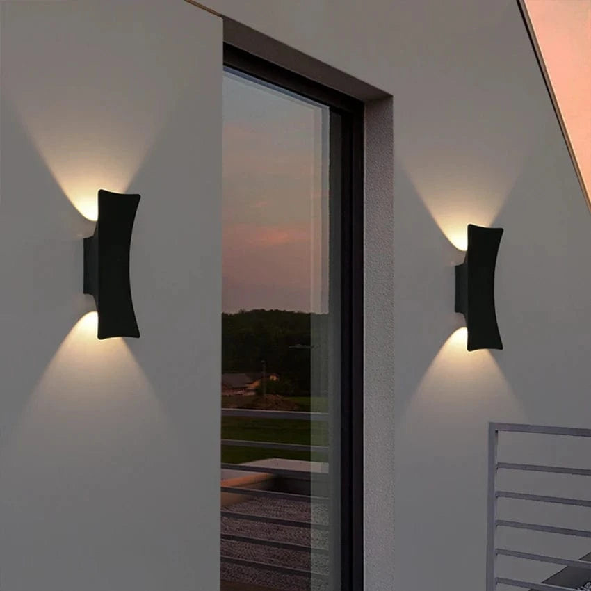Verthara 12W Waterproof Outdoor Wall Light with Dual Up/Down Lighting for Gardens and Pathways - Aluminum Exterior Wall Lantern