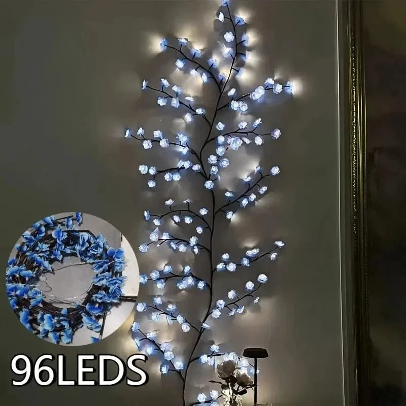 Verthara 96LED Cherry Blossom Branch Lights - Warm White USB Powered Indoor Outdoor Decorative Night Lights