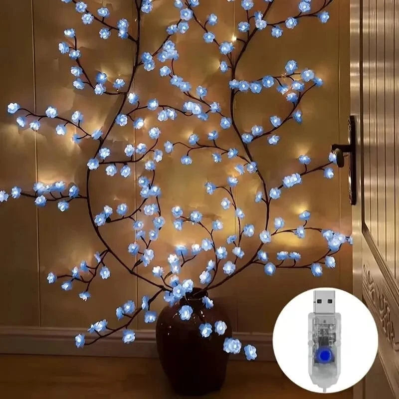 Verthara 96LED Cherry Blossom Branch Lights - Warm White USB Powered Indoor Outdoor Decorative Night Lights