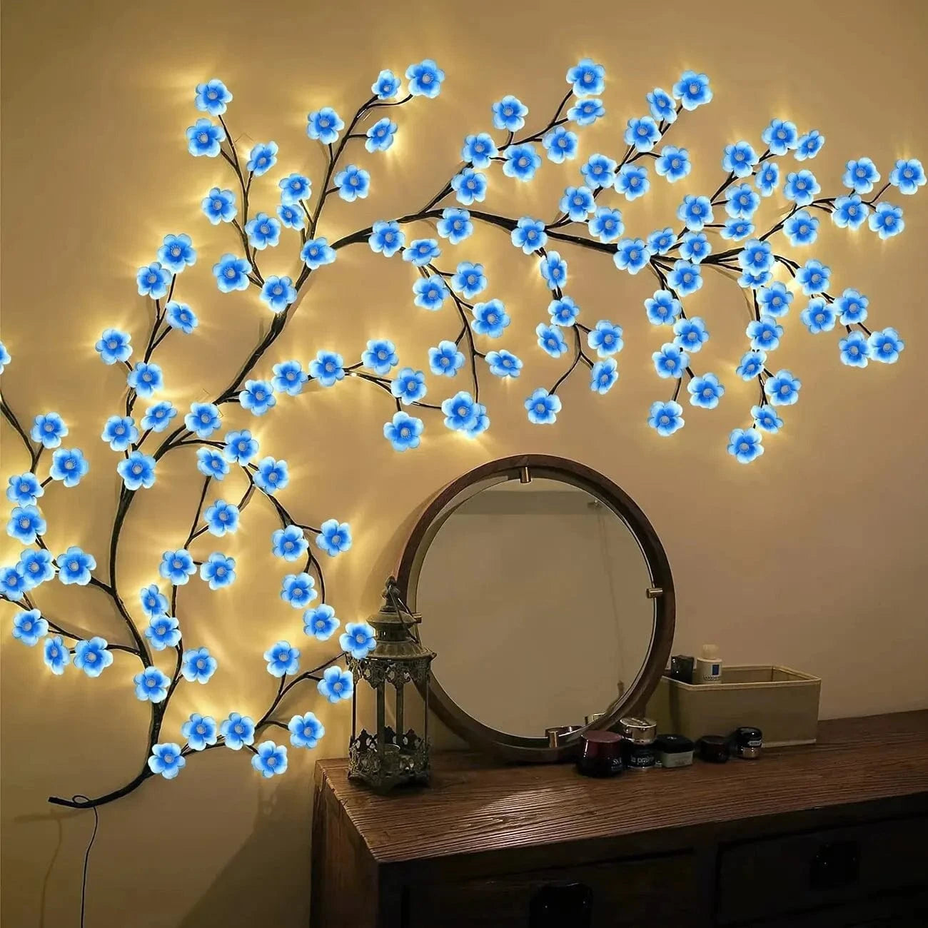 Verthara 96LED Cherry Blossom Branch Lights - Warm White USB Powered Indoor Outdoor Decorative Night Lights