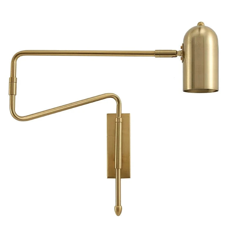 Verthara Adjustable Industrial Wall Lamp with Long Arm and Switch – Black and Gold Wall Sconce for Versatile Lighting