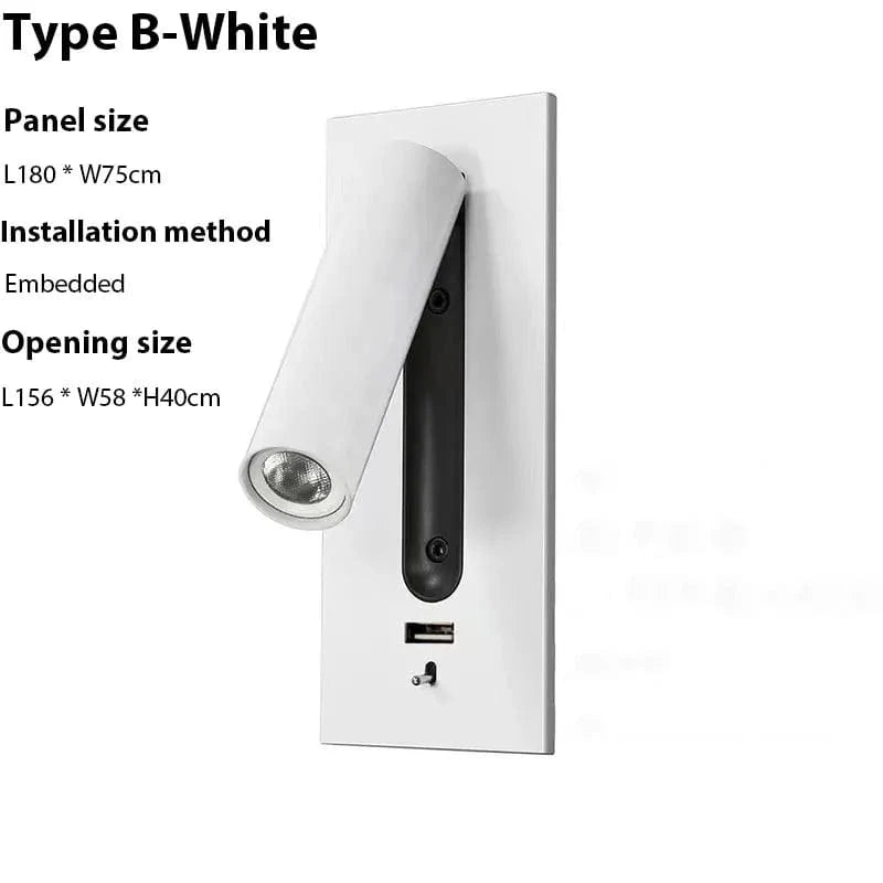 Verthara Adjustable USB Charging Wall Lamp with 350° Rotation – Modern Wall Sconce Lighting for Bedside and Hotel Use