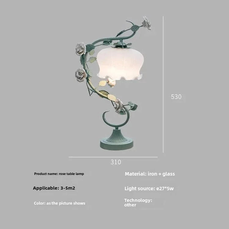 Verthara American Frosted Glass Flower Table Lamp