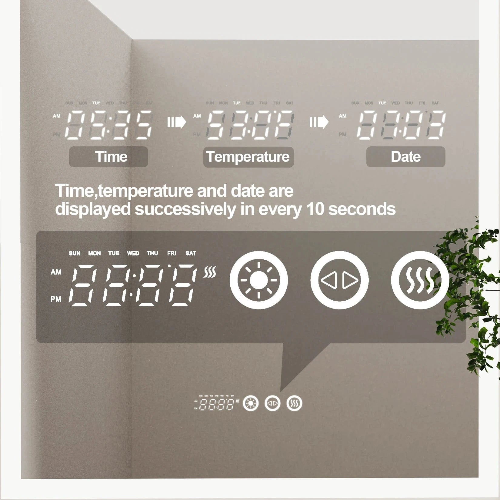 Verthara Backlit Smart LED Bathroom Mirror Light Grey