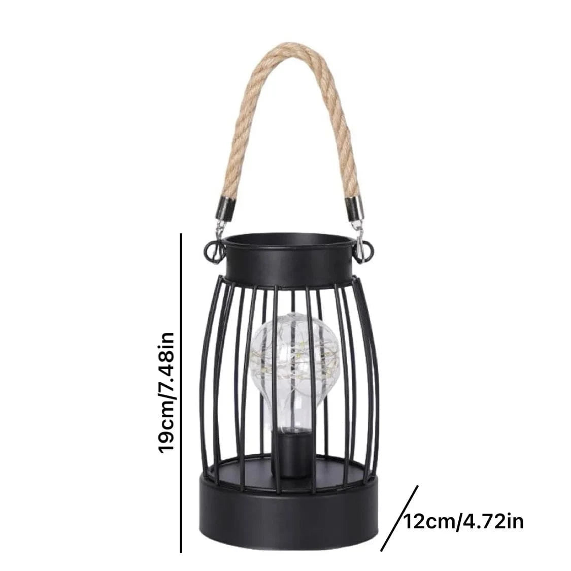 Verthara Battery Operated Iron Wire Cage LED Table Lamp – Decorative Bedside Lamp for Bedroom and Living Room, Warm White Light
