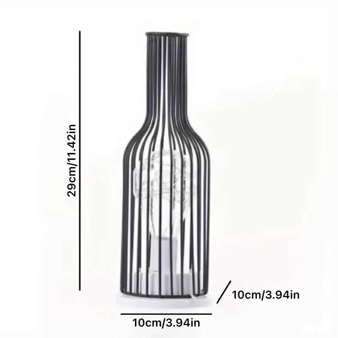 Verthara Battery Operated Iron Wire Cage LED Table Lamp – Decorative Bedside Lamp for Bedroom and Living Room, Warm White Light