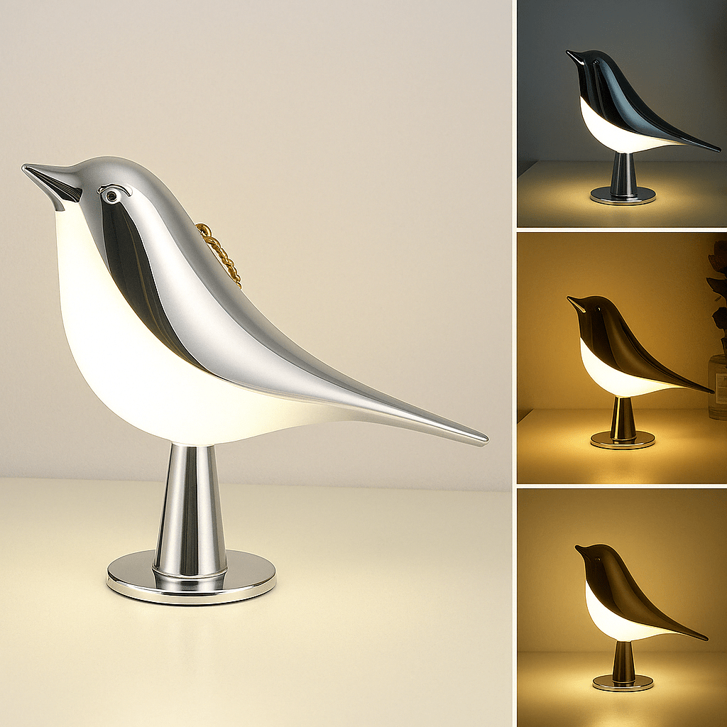 Verthara Bird Rechargeable Night Light Silver