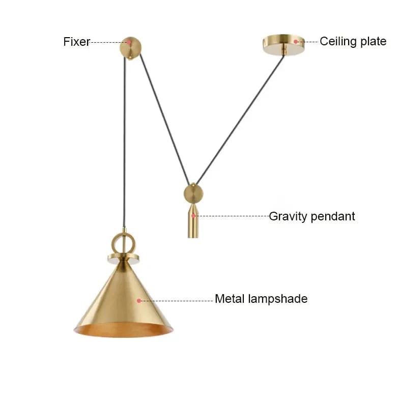Verthara Black Adjustable Pendant Light with Lifting Pulley – Modern Ceiling Light Fixture for Home and Restaurant
