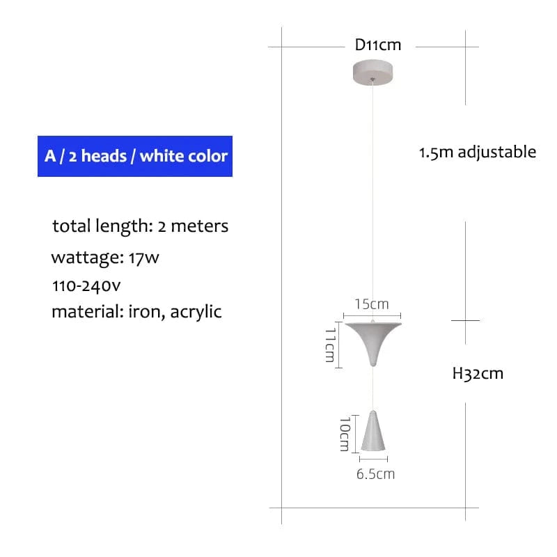 Verthara Black Cone Pendant Light Fixture for Kitchen and Bedroom – Industrial Hanging Lights, 17W Energy Efficient Design