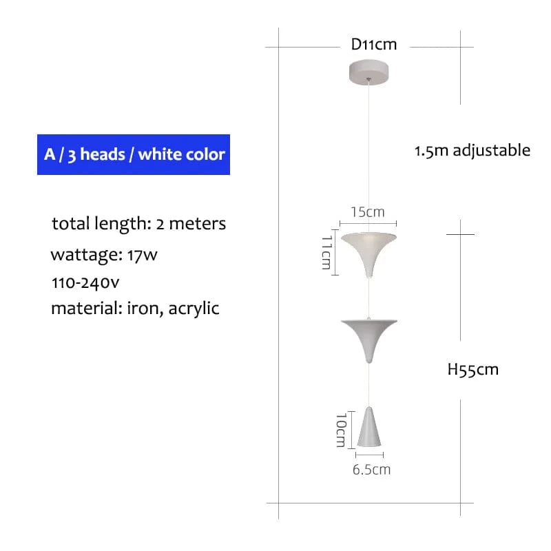 Verthara Black Cone Pendant Light Fixture for Kitchen and Bedroom – Industrial Hanging Lights, 17W Energy Efficient Design