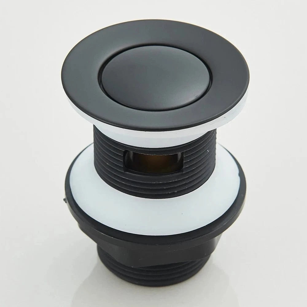 Verthara Black Deck Mounted Bathroom Faucet with Hot and Cold Mixer and Pop-Up Drain – Modern Basin Taps for Stylish Bathrooms