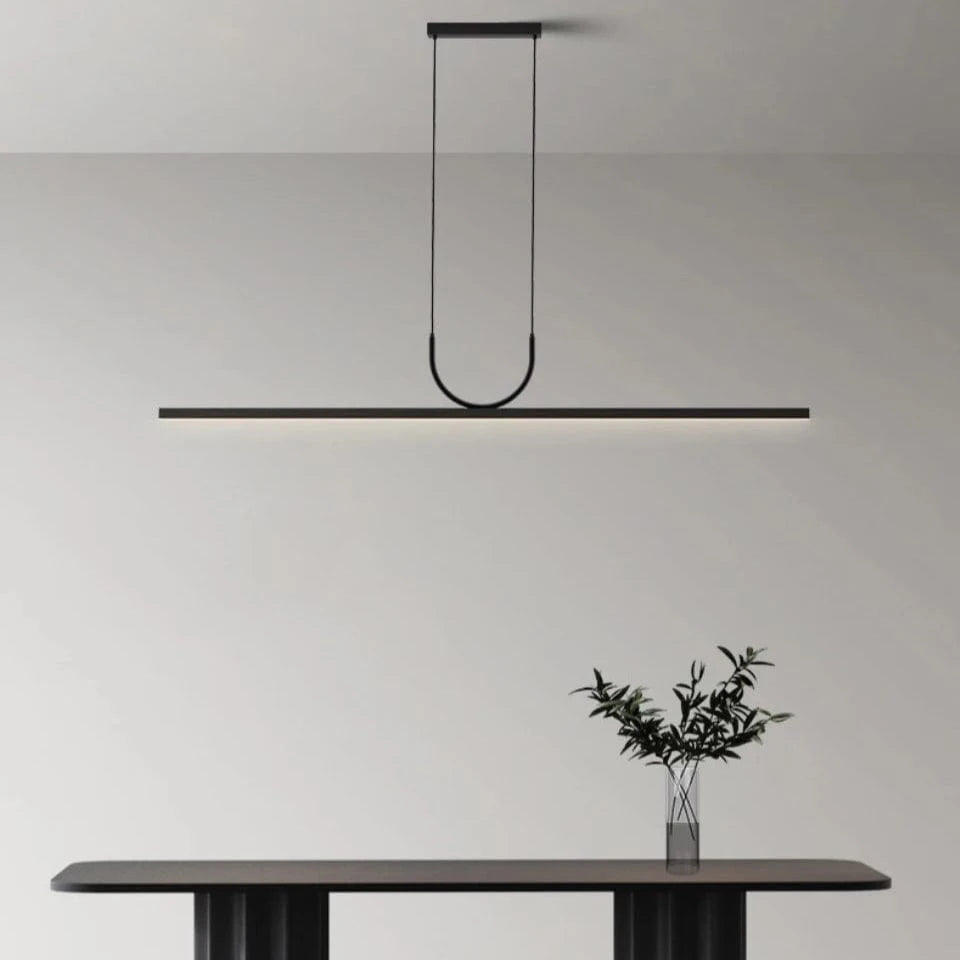 Verthara Black LED Pendant Light Fixture – Adjustable Modern Chandelier for Kitchen Island and Dining Room