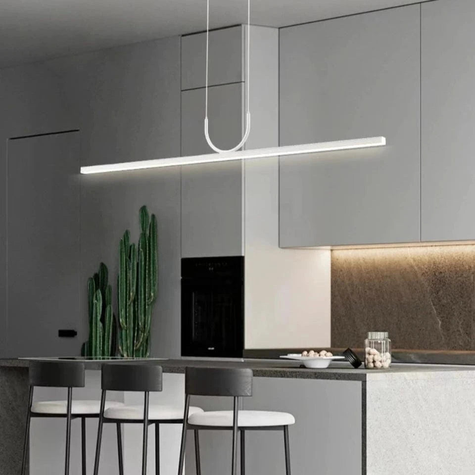 Verthara Black LED Pendant Light Fixture – Adjustable Modern Chandelier for Kitchen Island and Dining Room