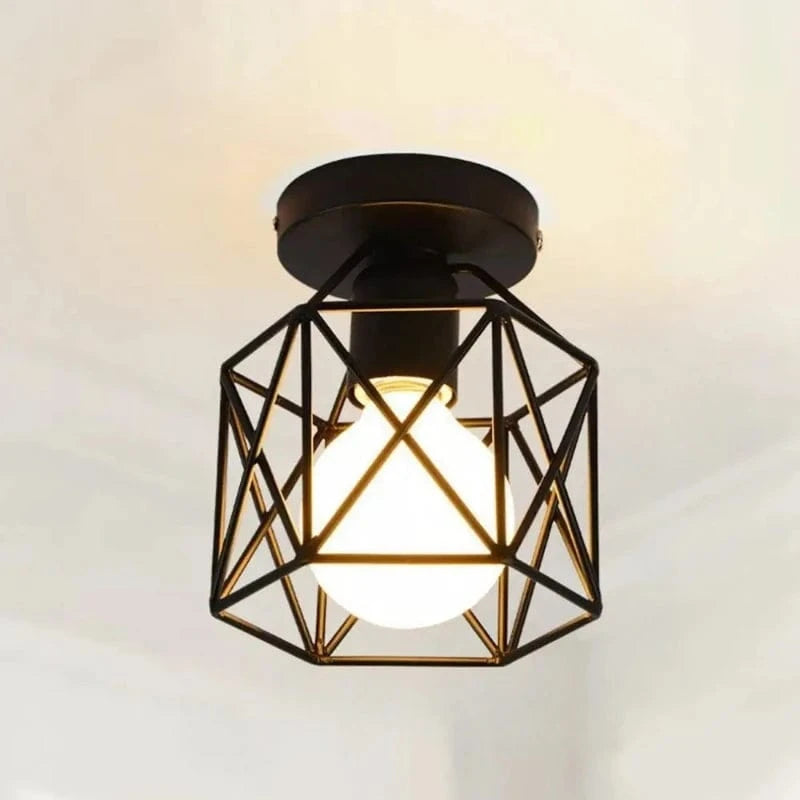 Verthara Black Pendant Light – Modern Industrial Metal Cage Design for Kitchen Island Lighting and Dining Room CBK1