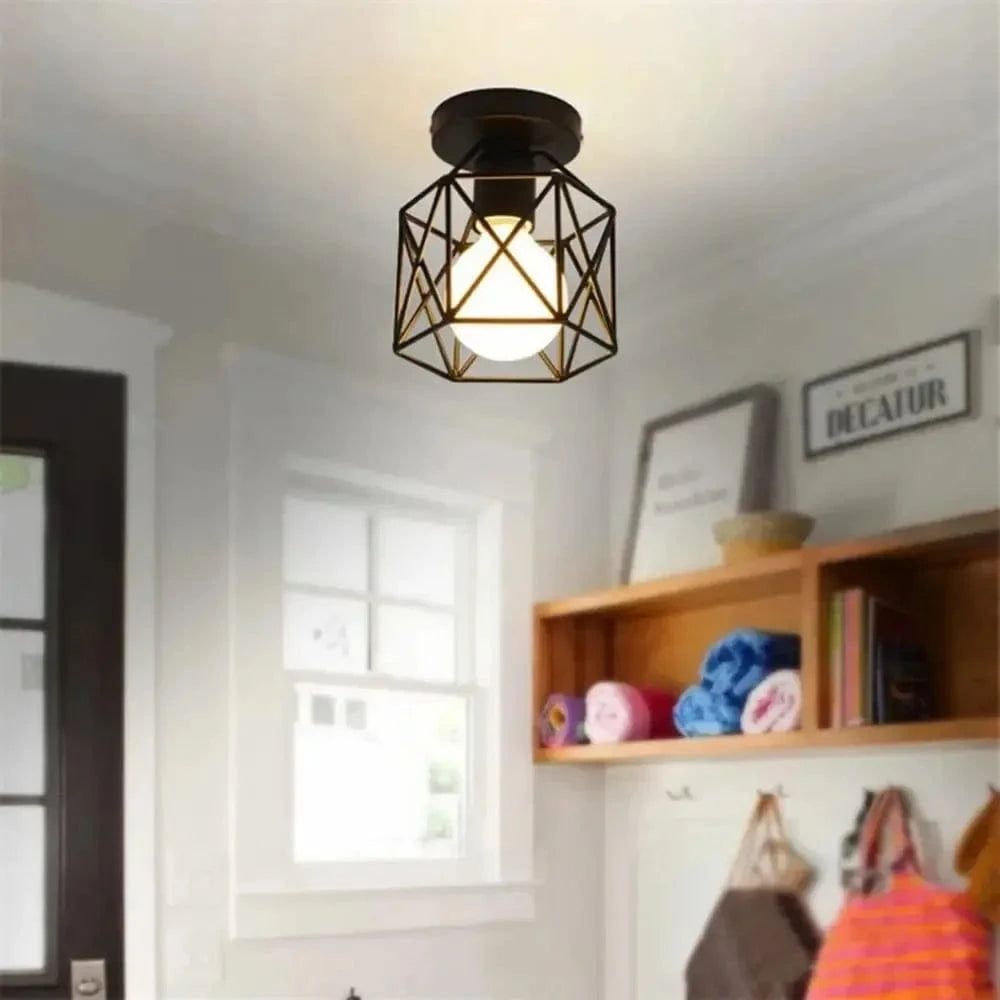 Verthara Black Pendant Light – Modern Industrial Metal Cage Design for Kitchen Island Lighting and Dining Room