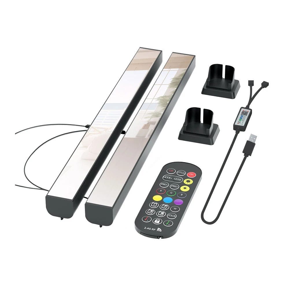 Verthara Bluetooth RGB Ambient Light – Versatile Desktop Mood Lamp with Remote Control and Dual Installation Modes Black