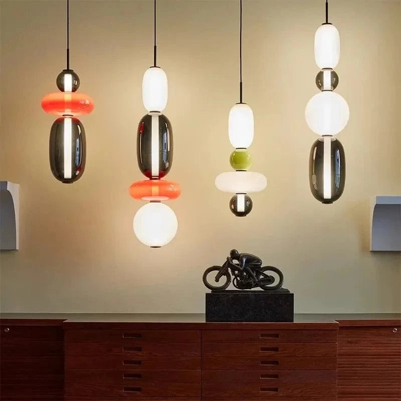 Verthara Colorful Glass Pendant Lamp – Italian Design Chandelier for Stylish Indoor Lighting