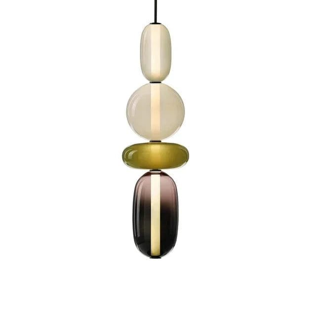 Verthara Colorful Glass Pendant Lamp – Italian Design Chandelier for Stylish Indoor Lighting 4heads-B2 / Neutral light