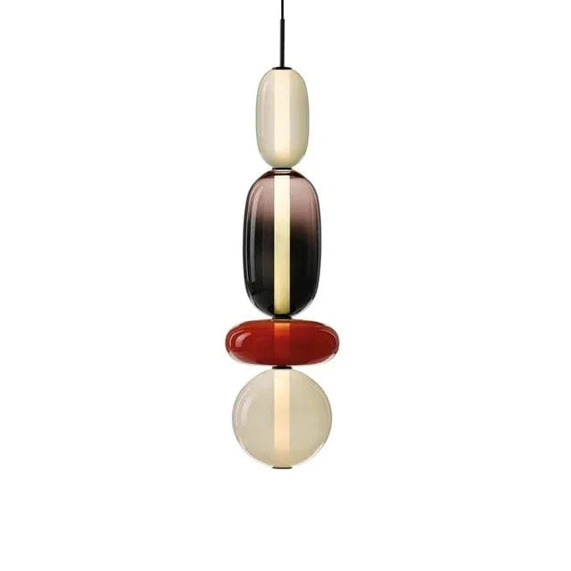 Verthara Colorful Glass Pendant Lamp – Italian Design Chandelier for Stylish Indoor Lighting 4heads-A2 / Neutral light