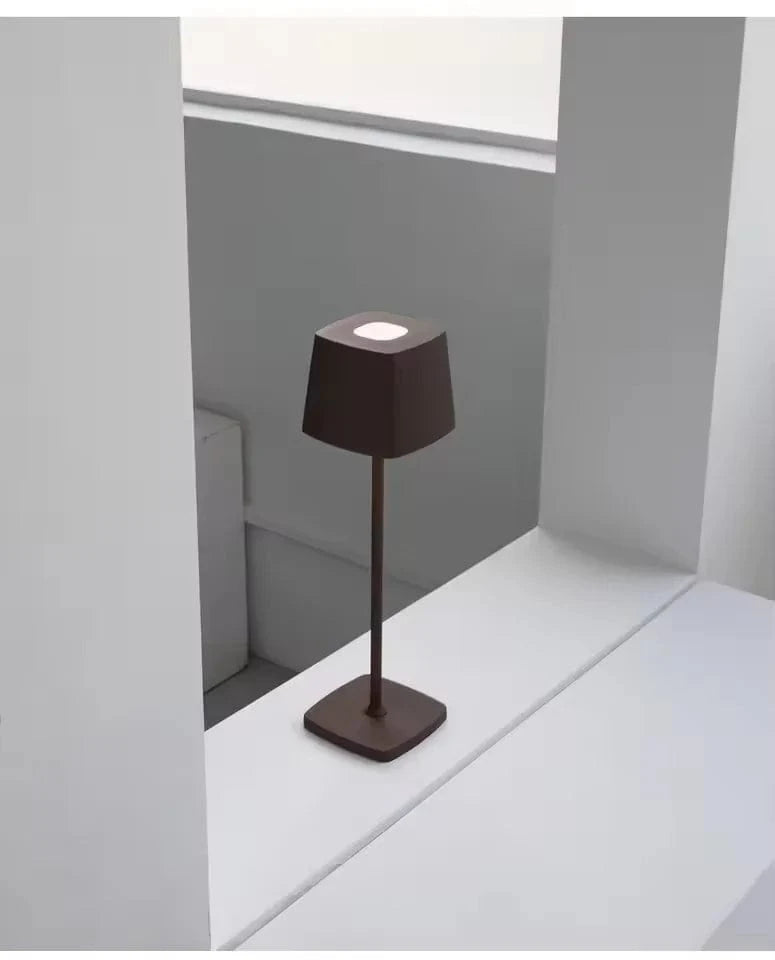 Verthara Cordless LED Table Lamp – Rechargeable - Warm White - Stepless Dimming - Aluminium - Indoor Lighting Brown