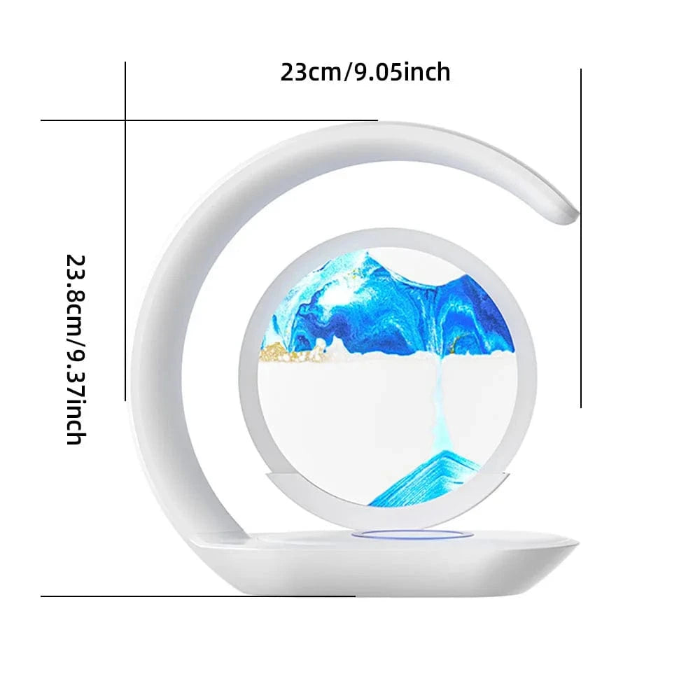 Verthara Cordless LED Table Lamp With 3D Hourglass Design – Wireless Charging - Adjustable Colour - Modern Style - Ideal For Bedside Or Desk