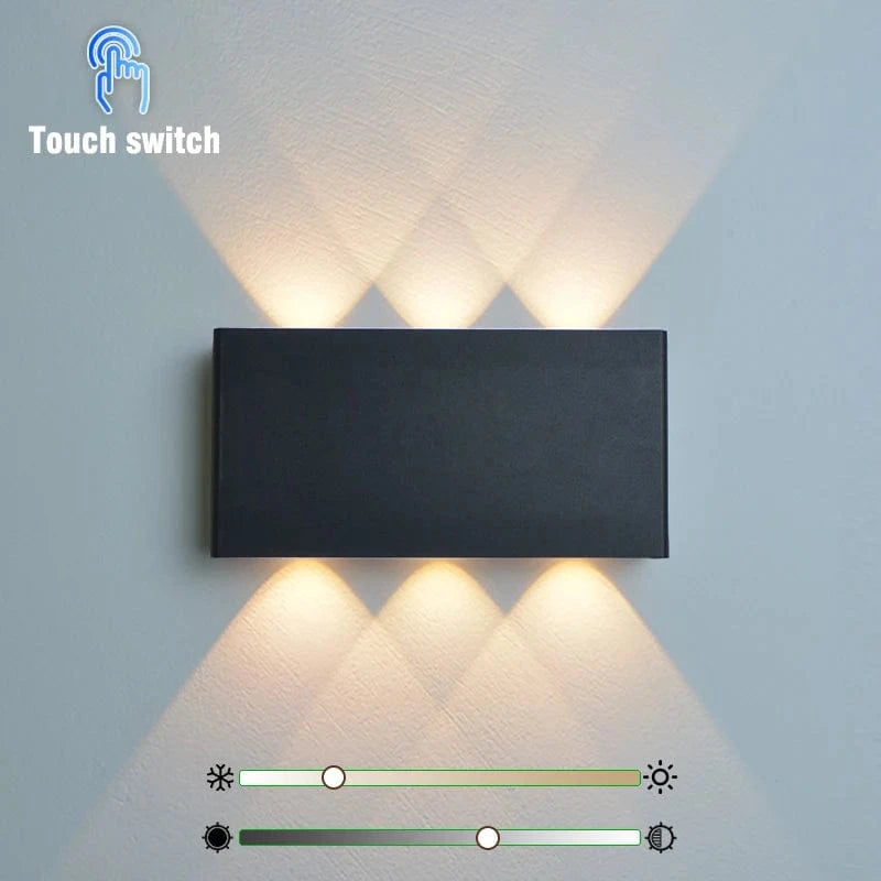 Verthara Cordless LED Wall Light With Touch Control – Rechargeable - Dimmable - Minimalist Design - Three Colour Temperatures - Indoor Use Touch 3 colors / WA806B-Black