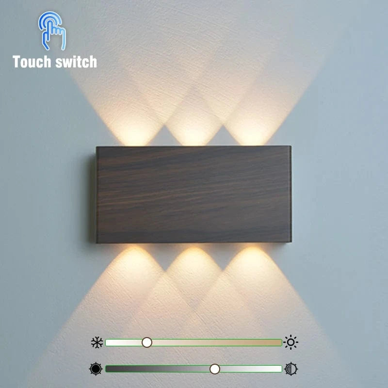 Verthara Cordless LED Wall Light With Touch Control – Rechargeable - Dimmable - Minimalist Design - Three Colour Temperatures - Indoor Use Touch 3 colors / WA806B-walnut