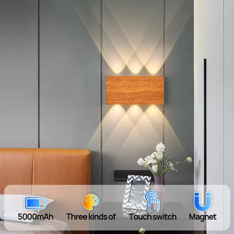 Verthara Cordless LED Wall Light With Touch Control – Rechargeable - Dimmable - Minimalist Design - Three Colour Temperatures - Indoor Use