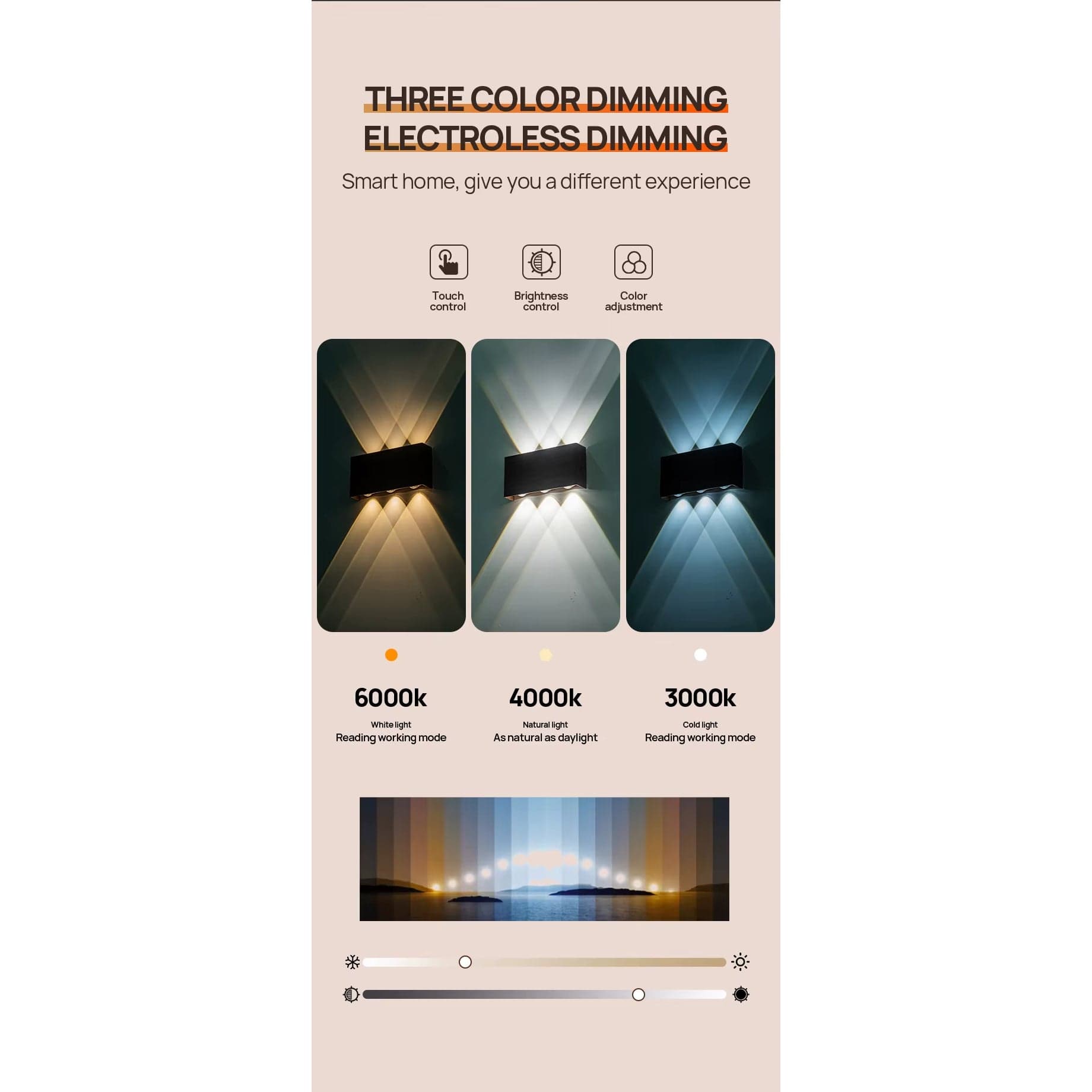 Verthara Cordless LED Wall Light With Touch Control – Rechargeable - Dimmable - Minimalist Design - Three Colour Temperatures - Indoor Use