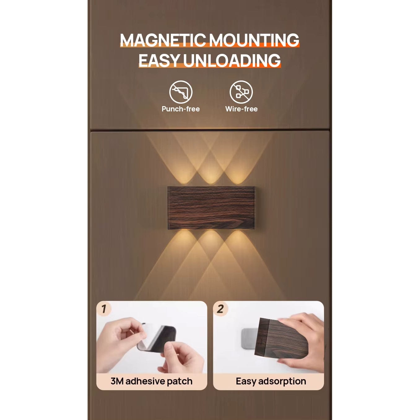 Verthara Cordless LED Wall Light With Touch Control – Rechargeable - Dimmable - Minimalist Design - Three Colour Temperatures - Indoor Use