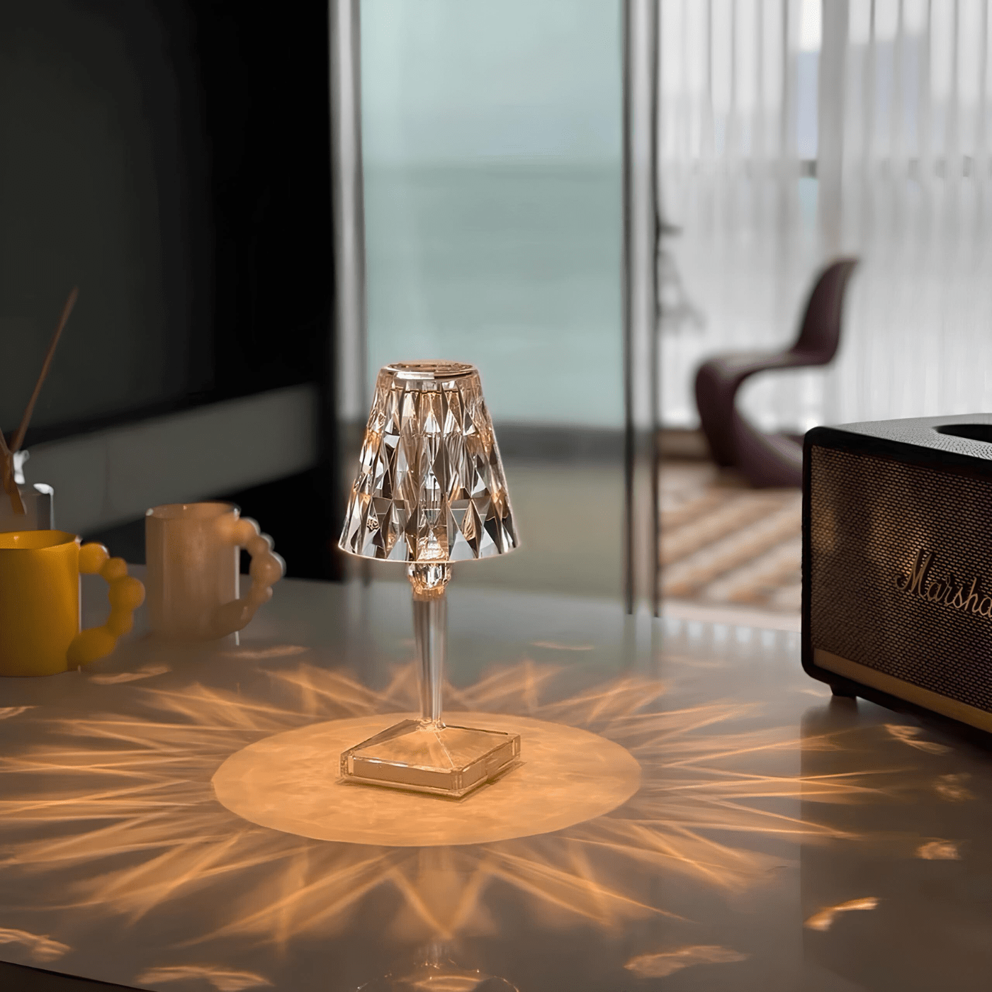 Verthara Crystal Rechargeable Table Lamp