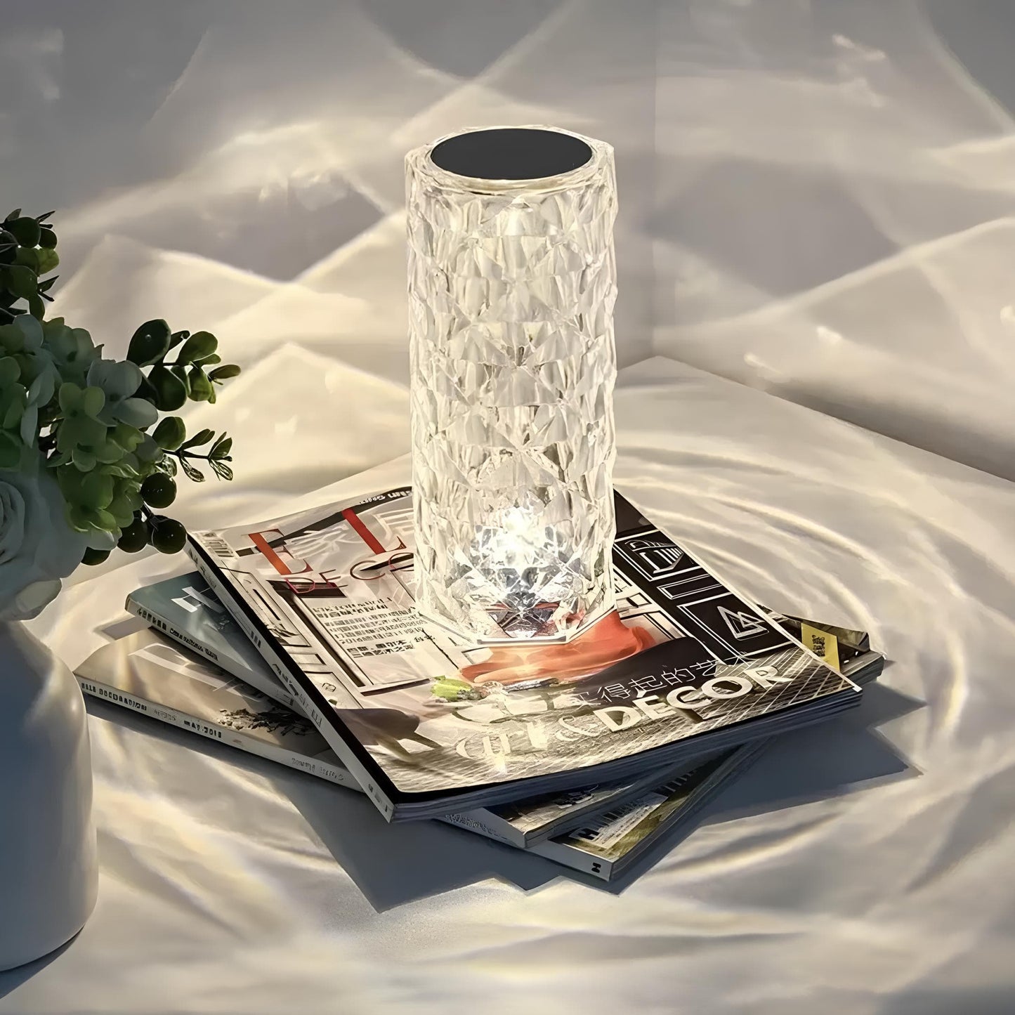 Verthara Crystal Touch Elegant Rechargeable Table Lamp