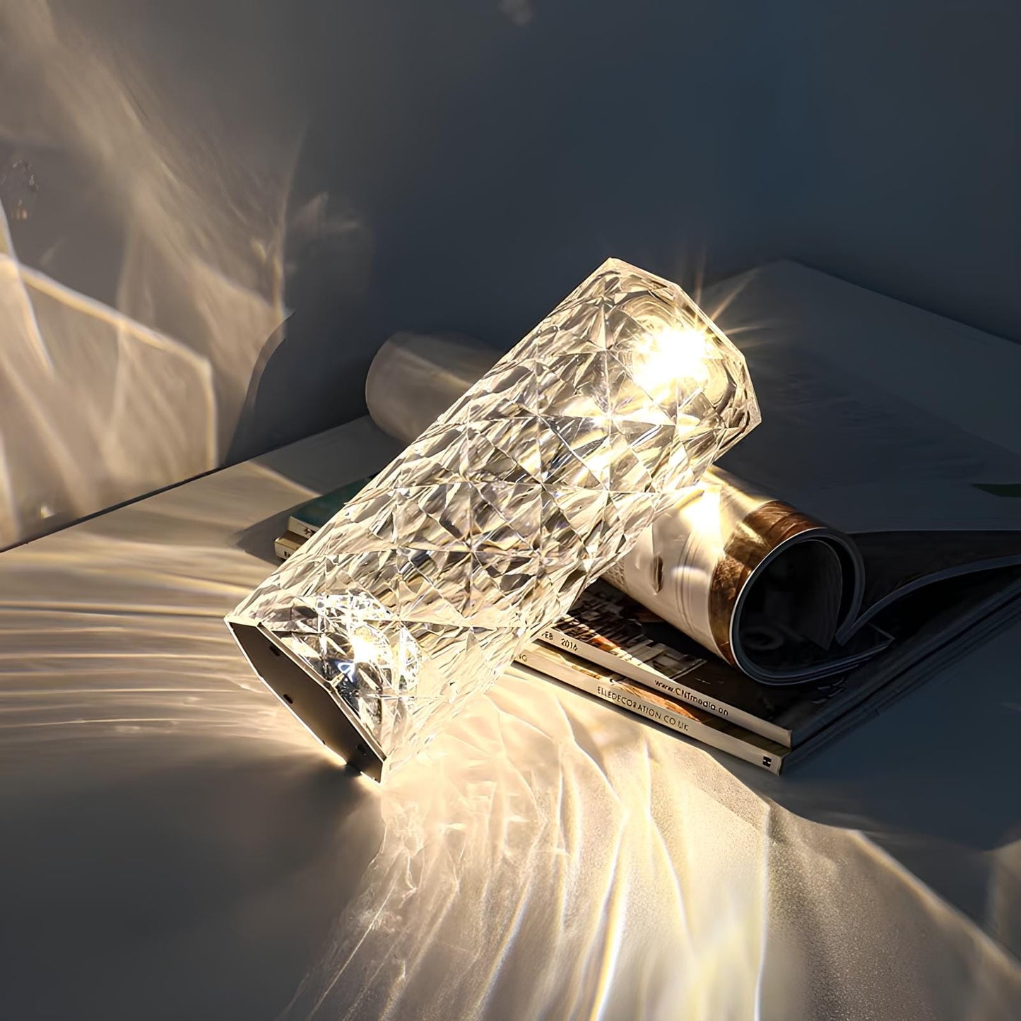 Verthara Crystal Touch Elegant Rechargeable Table Lamp