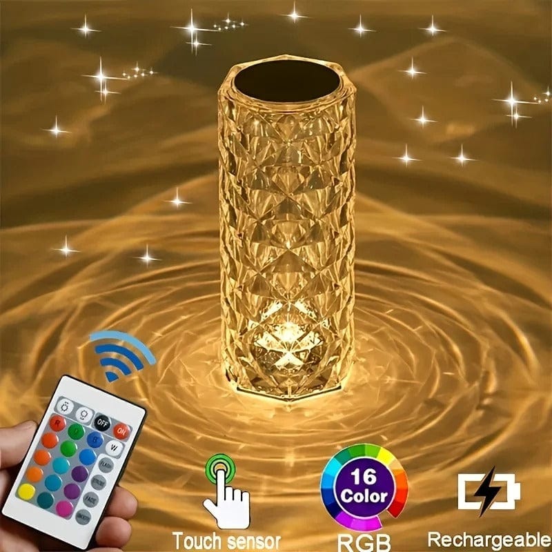 Verthara Crystal Touch Elegant Rechargeable Table Lamp