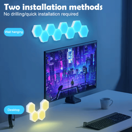 Verthara Customisable LED Hexagon Wall Lights